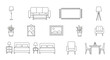 © arjuna davin - Collection of hand drawn furniture and home decor elements.