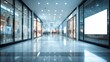 © The Little Hut - Modern Shopping Mall Interior with Blank Billboard and Retail Storefronts for Advertising and Promotions