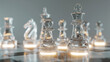 © Darya - Glowing glass chess pieces on reflective board, strategic leadership, competitive tactics