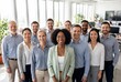 © Meow Creations - Large multiethnic team of professional colleagues standing together in bright modern office