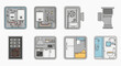 © Abn - Comprehensive Set of Flat Line Icons Depicting Essential Household Systems, Utilities, and Modern Home Interior Elements for Residential Infrastructure Concepts
