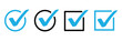 © Shanakradhaman - Check box icon with correct, accept checkmark icons tick box checked. Approve symbol. Check mark icon vector design. Blue check mark icon. Blue tick symbol. Vector check icon