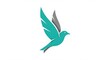 © Anton  Prastiyo - A professional and modern minimalist logo design featuring a stylized flying bird in teal and grey colors, symbolizing freedom, peace, and corporate identity on a clean white background.