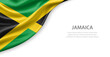 © magr80 - Jamaica Waving National Flag Template Background With Copy Space