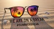 © Designer150 - Sunglasses on summer beach break illustration