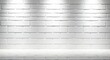 © youns - Fondo panorámico de pared de ladrillo viejo pintado de blanco