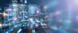 © tonstock - Digital legal technology concept featuring glowing law icons and contract interface over a futuristic city background.