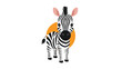 © Ryan - Adorable baby zebra with striking black and white stripes, a friendly expression, and a playful orange circle background, perfect for children's animal themes.