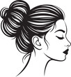 © KULSUM - Female profile silhouette collection, elegant woman head side view vector design with different hairstyles for beauty , Woman Face Silhouette Illustration, cad drawing flat vector illustration