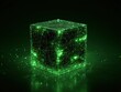 © Business Pics - digital network cube green isolated on a green background
