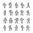 © NikahGeh - Set of Hiking People Line Icons