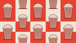 © aziz - Vibrant red and white popcorn bucket pattern for cinema or snack themes
