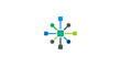 © gudangPIXEL - Colorful network diagram with a central square and radiating nodes