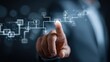 © RatWats - Futuristic Digital Network Interface Being Touched by a Finger.