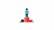 © jefri - Businessman standing on top podium.