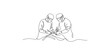 © Line Art Gallery - A simple continuous line art illustration showing two surgeons performing a medical operation