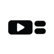 © dipu - Black play button with two rounded rectangles white