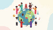 © Erdi - Illustration of global diversity, encompassing cultures, food, and traditions around the globe