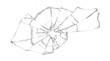 © Glenn - realistic illustration of a broken glass surface with sharp, jagged cracks emanating from a central impact point on a transparent background.
