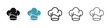 © Lovely - Chef Hat Icon Set in Solid, Gradient and Outline Styles on White Background. Thin line customizable illustration. Contour symbol. Vector isolated outline drawing. Editable stroke