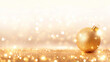 © i m - 白背景に浮かぶ黄金の輝く球体　豪華なゴールドオーナメントと光の粒子のイラスト背景