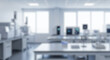 © Celt Studio - Abstract defocused spacious scientific lab. Background for education, pharmaceutical, biotech, or innovative technology presentation with empty copy space
