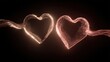 © koranis - Two interconnected glowing hearts against a black background, symbolizing love and connection