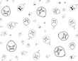 © Ramdani - Simple black and white illustration of various angry and confused face expressions in speech bubbles scattered randomly