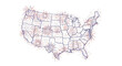 © Nasreen akhtar - Vector map of the United States with network connections