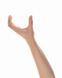 © GCapture - Young woman hand claw to hold something isolated on white background
