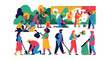 © Danang - People Cleaning Park with Various Tools and Trash Bags in Vibrant Illustration