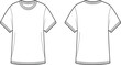© ABDULLA - White t- shirt with gray ribbed cuffs and collar shown from front and back t-shirt