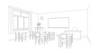 © ASK_Studio - A simple line drawing of a classroom with desks a window and a whiteboard