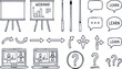 © JAWAD - Online Education Icons: Webinar Laptop Learning Questions Arrows Drawing Tools