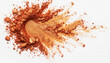 © PhotoArtHub - Close-up of copper colored powder with shimmery texture. Crushed powder representing cosmetic, makeup, brilliance, or pigment industry and shimmer effect
