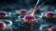 © rafi - Human tissue scaffold 3D render, lab-grown organoid illustration, artificial organ development workflow, stem cell culture visualization, regenerative medicine concept.