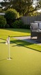 © Brogar - Golf Putting Green with Flagstick and Patio.