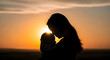 © Yuken.art - Mother and Baby Silhouette at Sunset: A Profound Bond