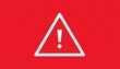 © Zaa - A white triangle encompassing an exclamation mark, set against a vibrant, solid red background. An image representing a warning