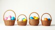 © Vistara Pixel - Four woven baskets filled with colorful easter eggs