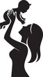 © Kamrul - Mother lifting baby up icon silhouette