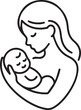 © Kamrul - Minimalist mother and baby vector icon