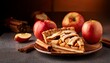 © Katrina - delicious homemade apple pie with cinnamon sticks and fresh apples