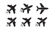 © ARIF ABSAR APON - Black airplane silhouette icons set for airline travel and flight design projects ✈️