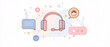 © rafaelnlins - Fone com microfone representando comunicação digital, suporte ao cliente e atendimento em canais online e corporativos