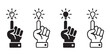 © Nuruzzaman - Creative idea concept icon featuring human hand pointing finger at shining electric light bulb set