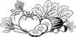 © The - Fresh garden vegetables illustration tomato cucumber