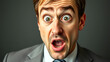 © Kyle - Comically wide-eyed businessman with a startling expression capturing unexpected surprise