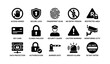 © Cali6ro - Security icons: access denied, fingerprint scan, cctv, lock, warning symbols