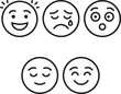 © harry - Minimalist emoji line icon set diverse human emotions happy, sad, surprised and calm.